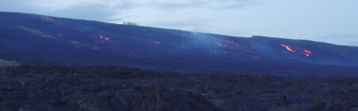 Lava on the nearby hills