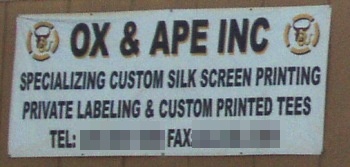 Sign: Ox and Ape printing