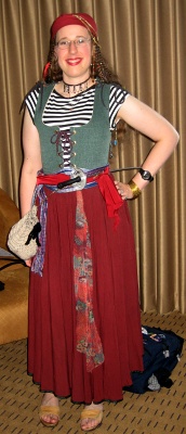 Katie in her latest Pirate outfit