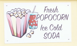 Sign advertising Fresh Popocorn
