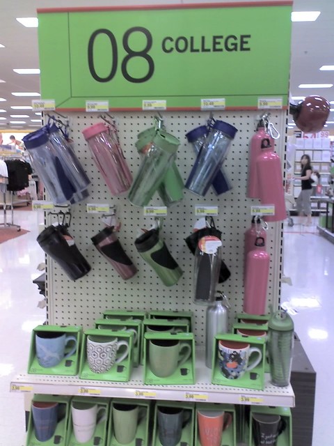 A store display with mostly coffee mugs.