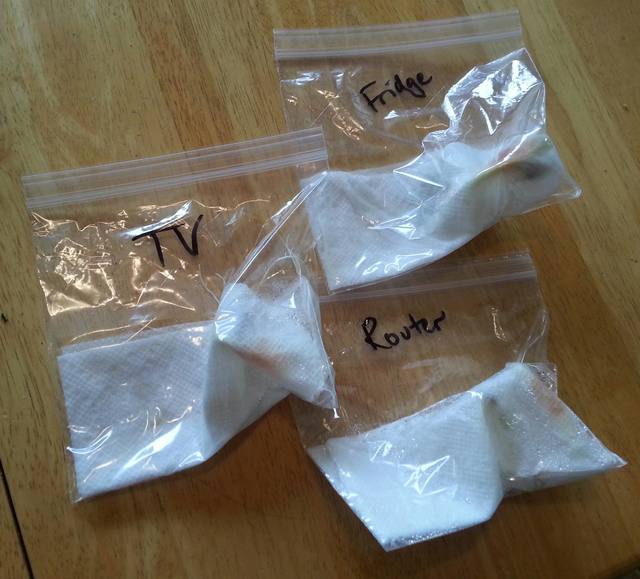 Bags of seeds: TV, Router, and Fridge