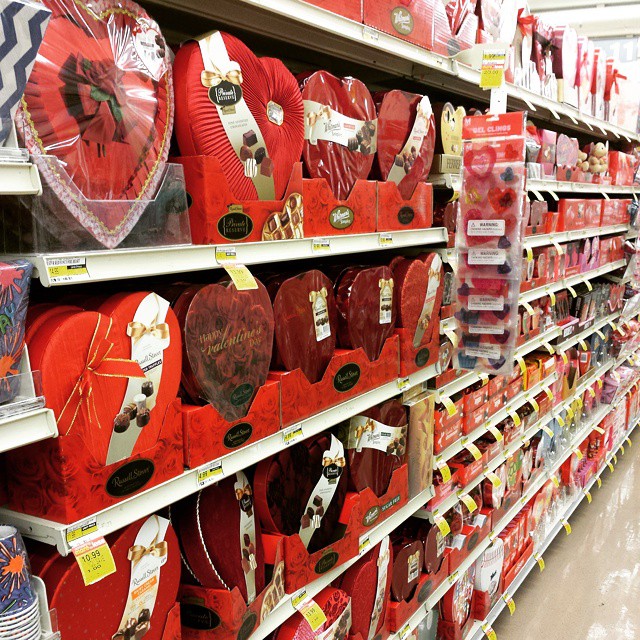 Valentine's Day Aisle in December
