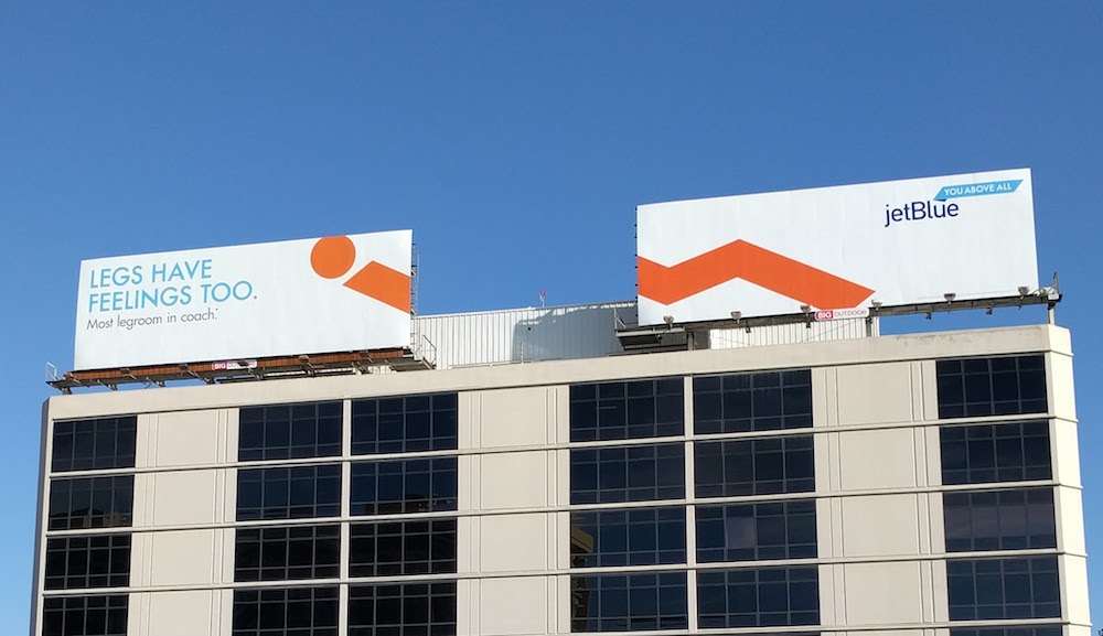 Billboard pair: Legs have feelings too.