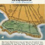 Simplified map of the Palos Verdes Peninsula showing Palos Verdes Drive around the peninsula, Marineland on one of the promonitories, major roads connecting to Los Angeles (Sepulveda, Hawthorne, Crenshaw, Western), and roads going *over* the hill including Hawthorne, Crest, and...wait, Crenshaw?